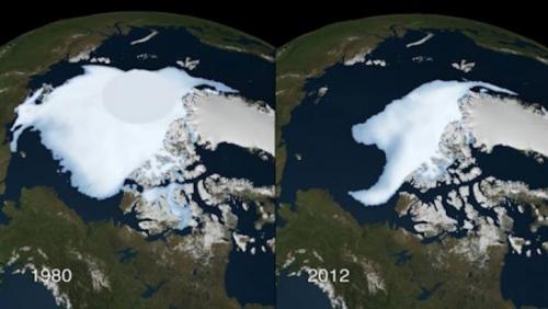 La fonte de la calotte polaire en Arctique